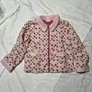 Hanna Andersson VINTAGE kids size 150 three season polka dotted "fleece" jacket